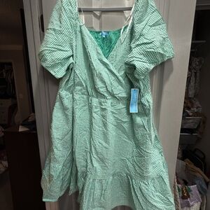 Draper James Green Gingham Dress